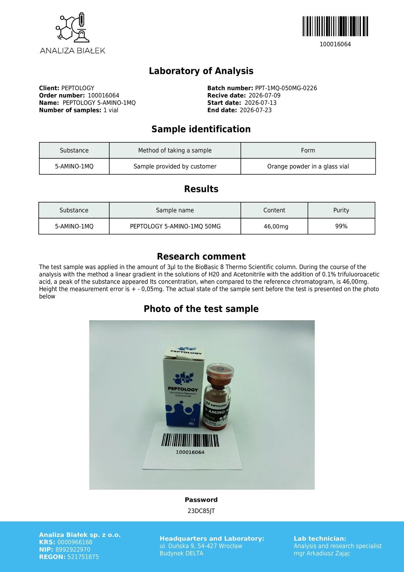 5-Amino-1MQ 50 mg – NNMT-Hemmer für Stoffwechsel- und NAD⁺-Studien – Bild 2