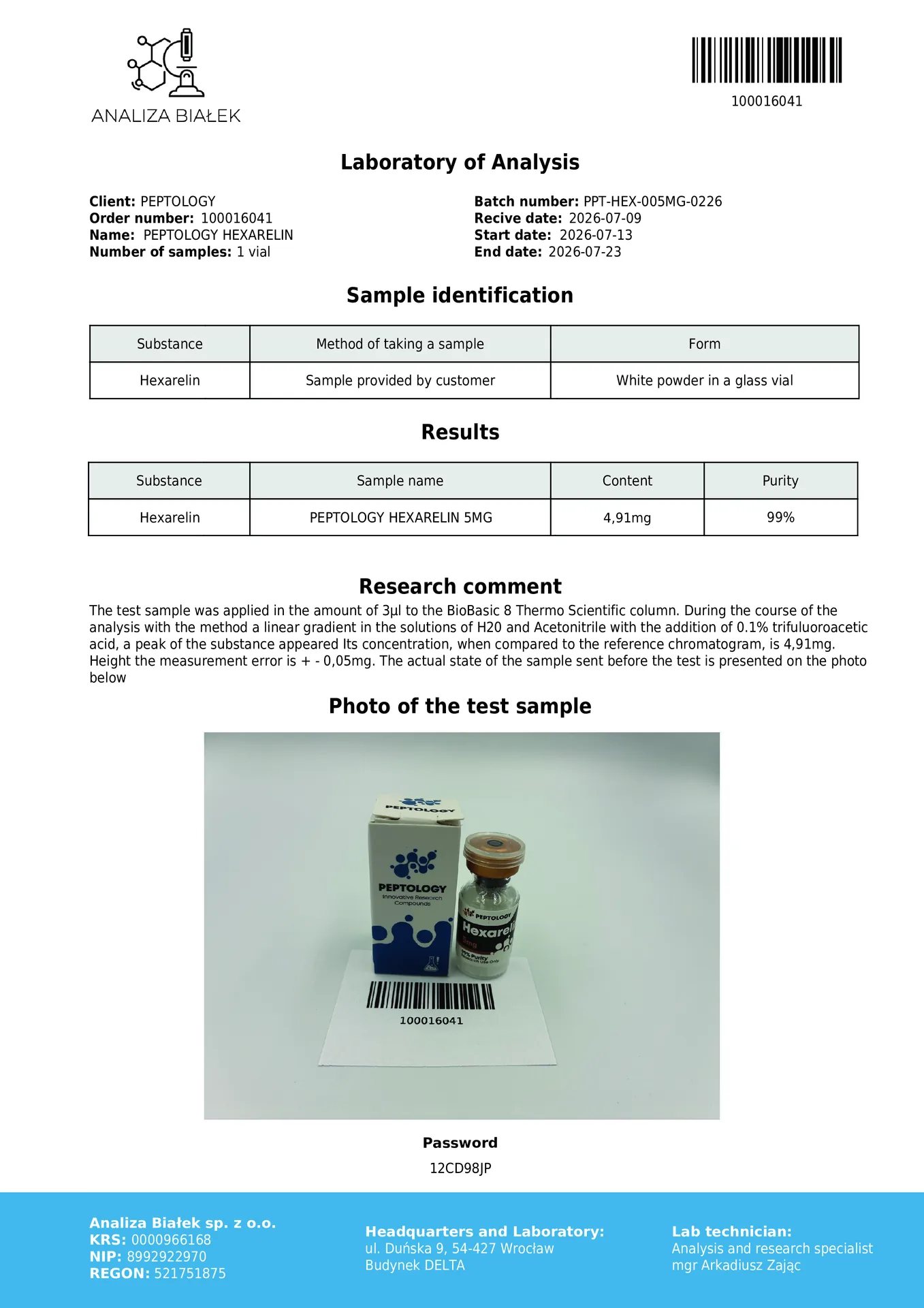 Hexarelin 5 mg – GH-Sekretagog (Ghrelin-Rezeptoragonist) – Bild 2