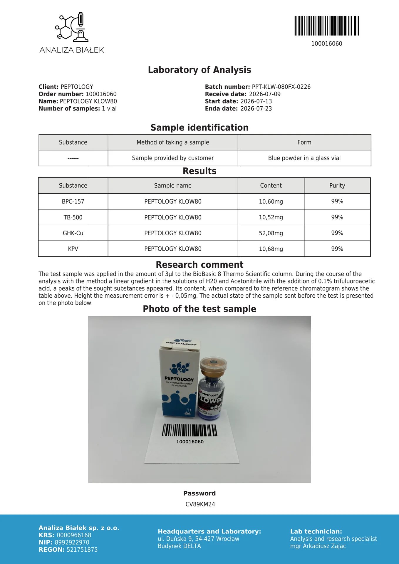 KLOW80 – Peptidformel (GHK-Cu 50 mg + TB-500, BPC-157, KPV je 10 mg) – Bild 2