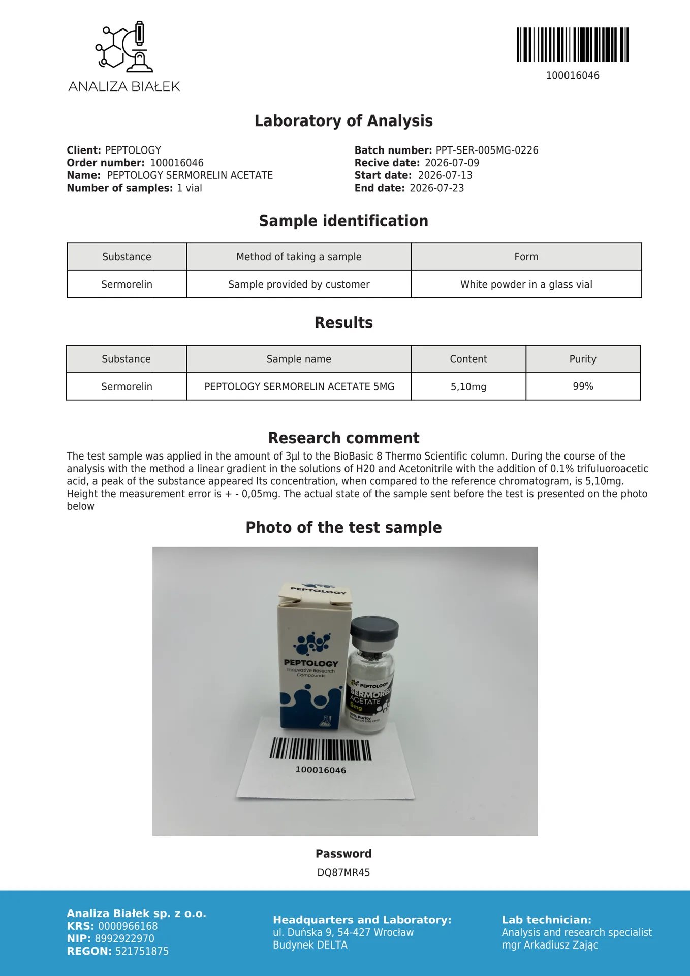 Sermorelin 5 mg – GHRH-Analogon (GHRH 1-29) für die Laborforschung – Bild 2